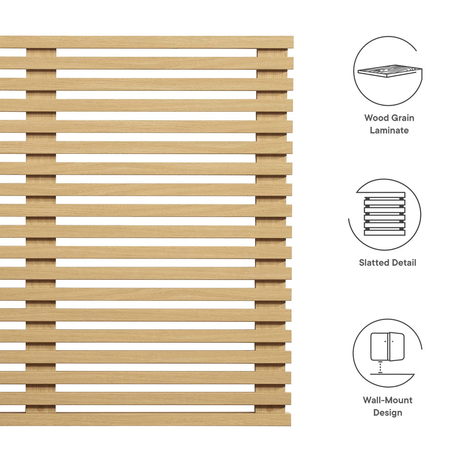 Vera Wall Mount Twin Headboard in Oak