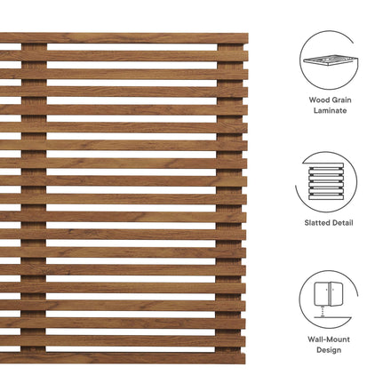 Render Wall Mount Twin Headboard in Walnut