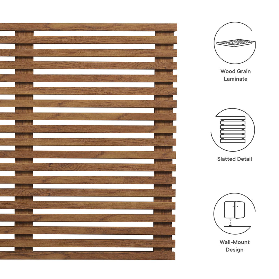 Vera Wall Mount Twin Headboard in Walnut