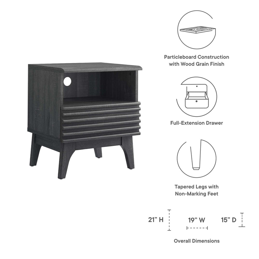 Vera Nightstand in Charcoal