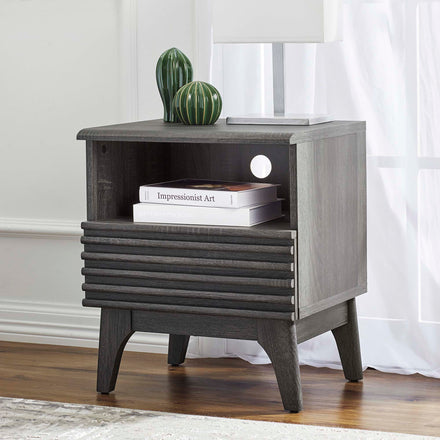 Render Nightstand in Charcoal