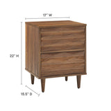 Jaen 2-Drawer Nightstand in Walnut
