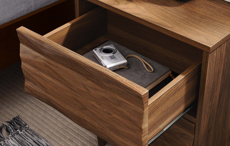 Jaen 2-Drawer Nightstand in Walnut
