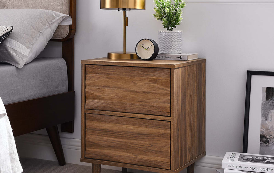 Jaen 2-Drawer Nightstand in Walnut