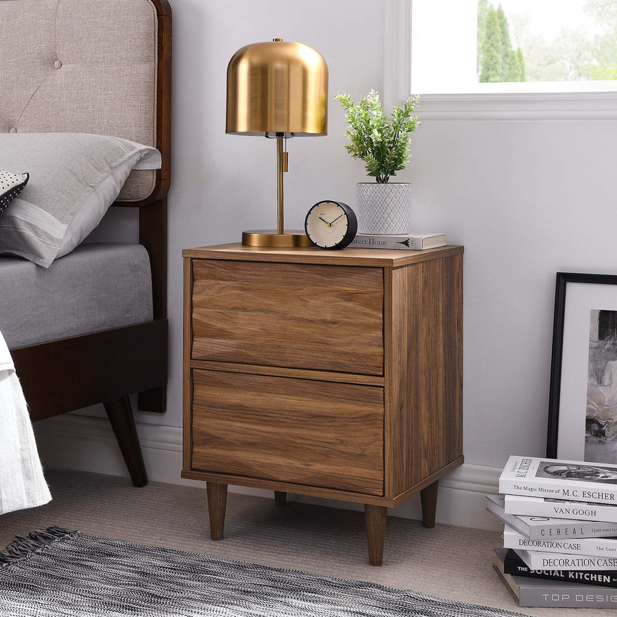 Jaen 2-Drawer Nightstand in Walnut