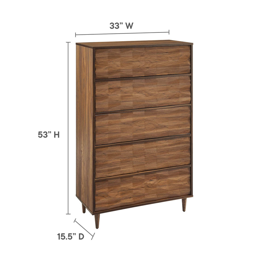 Jaen 5-Drawer Chest in Walnut