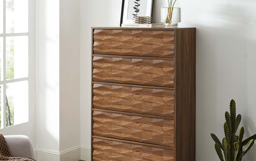 Jaen 5-Drawer Chest in Walnut