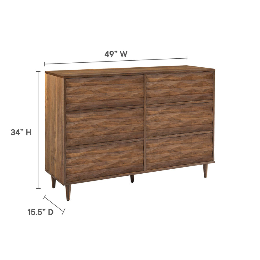 Jaen 6-Drawer Dresser in Walnut