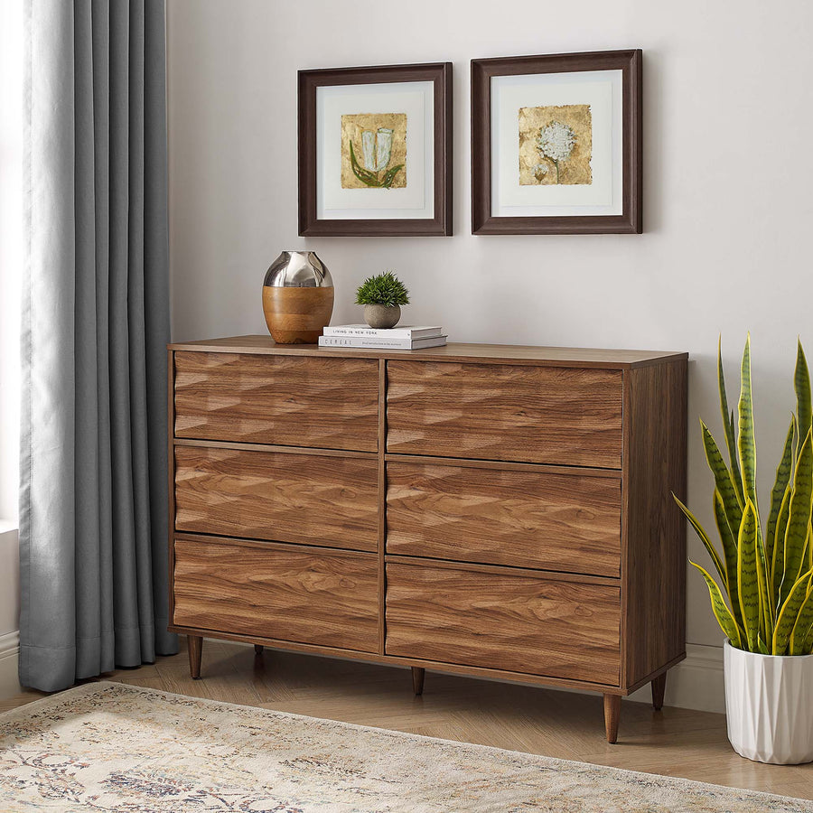 Jaen 6-Drawer Dresser in Walnut