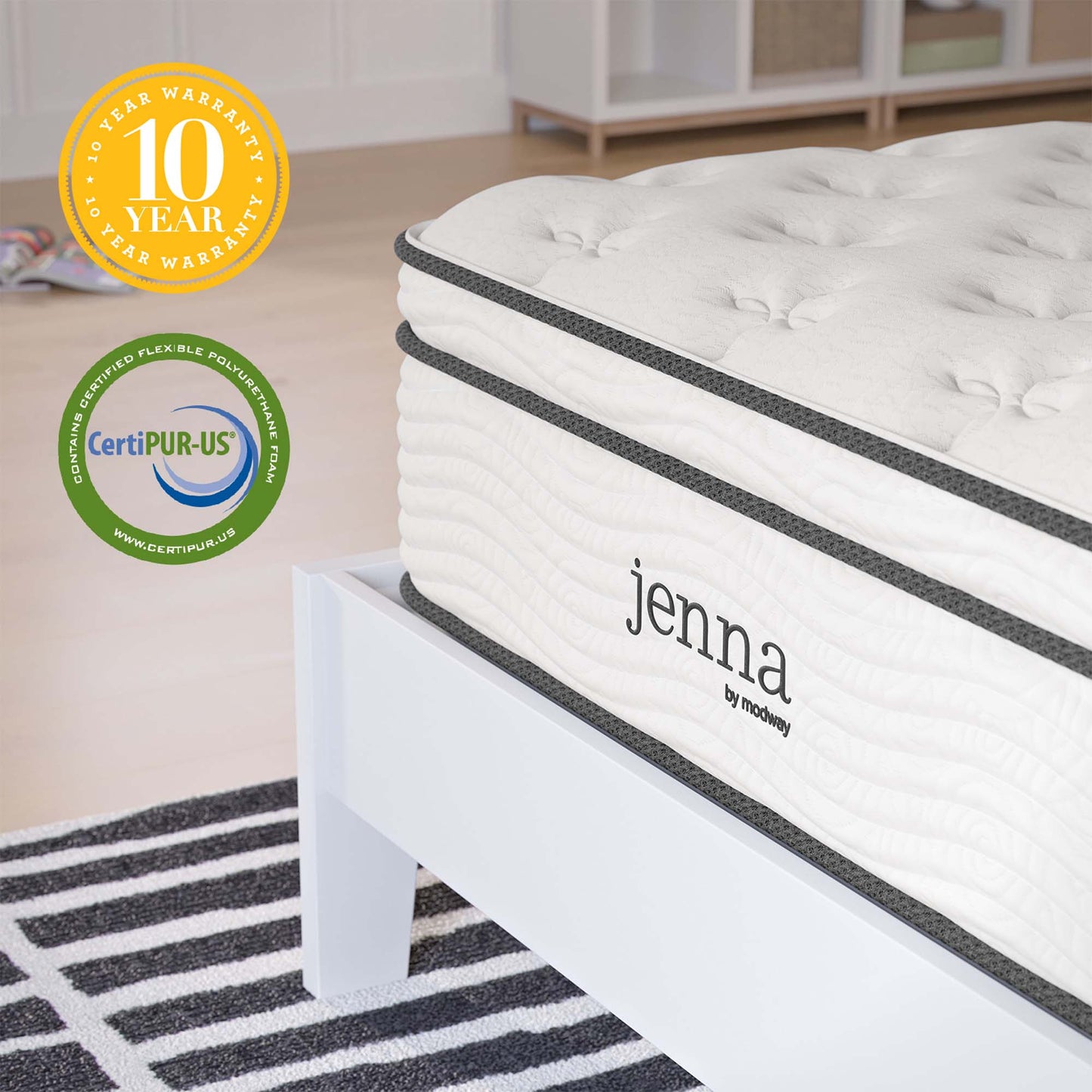 Jenna 12" Innerspring and Foam Twin Mattress by Furniture for America