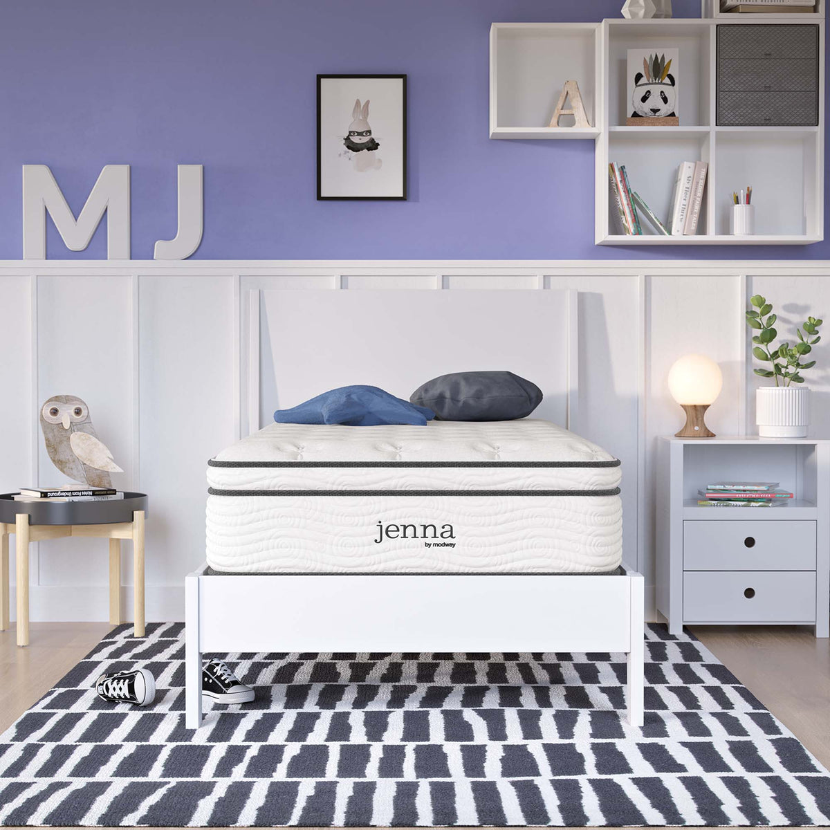 Jenna 12" Innerspring and Foam Twin Mattress in White