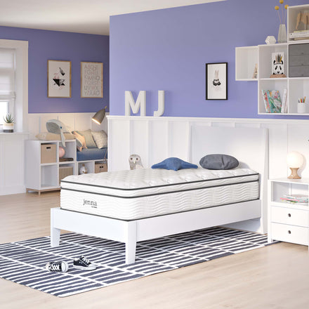 Jenna 12" Innerspring and Foam Twin Mattress in White