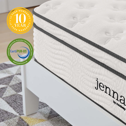 Jenna 12" Innerspring and Foam Full Mattress in White