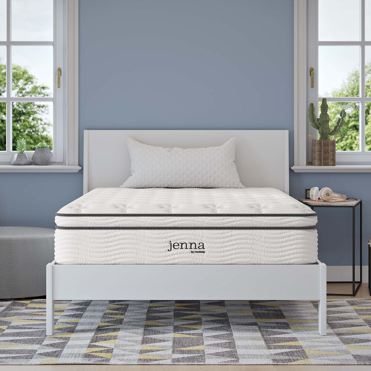 Jenna 12" Innerspring and Foam Full Mattress in White