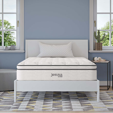 Jenna 12" Innerspring and Foam Full Mattress in White