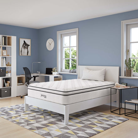Jenna 12" Innerspring and Foam Full Mattress in White