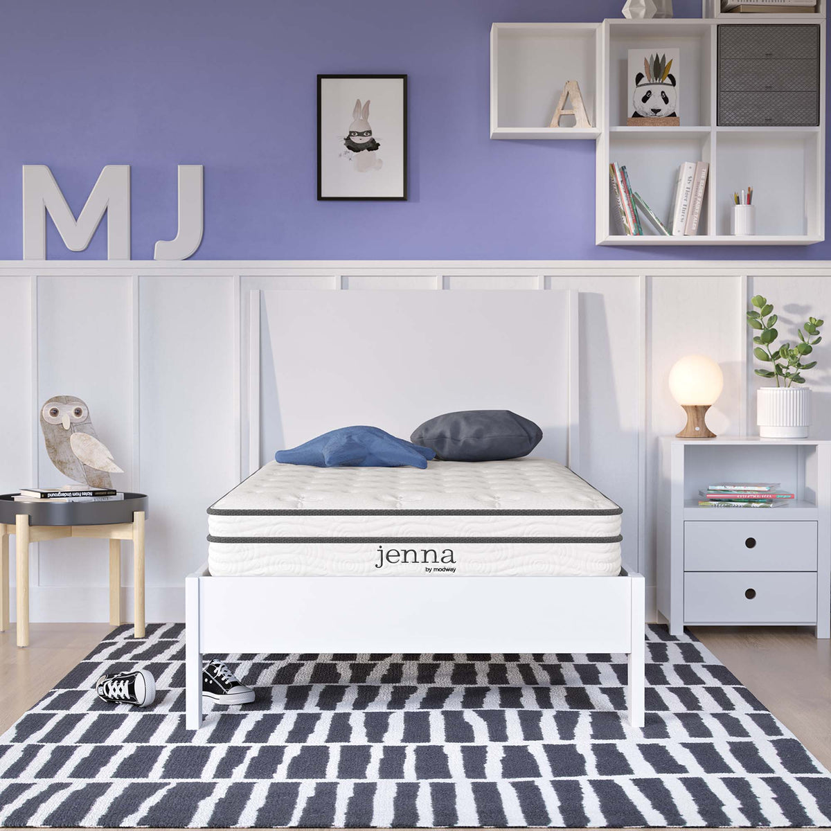 Jenna 6" Innerspring and Foam Narrow Twin Mattress in White