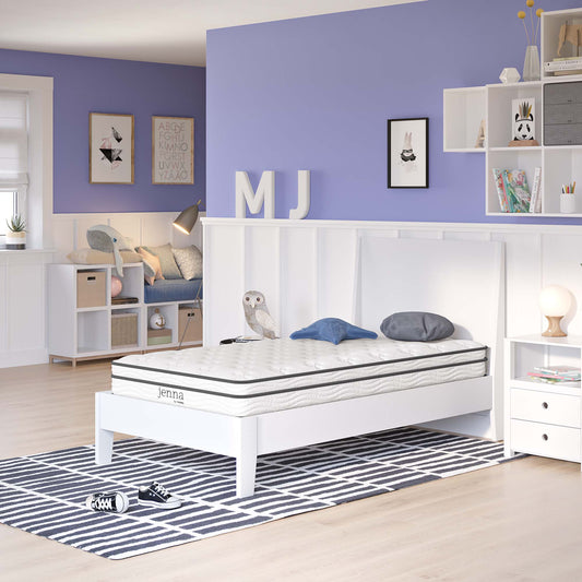 Jenna 6" Innerspring and Foam Narrow Twin Mattress by Furniture for America