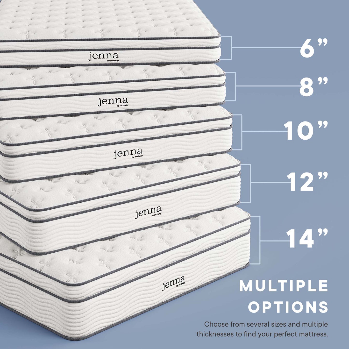 Jenna 6" Innerspring and Foam Twin Mattress by Furniture for America