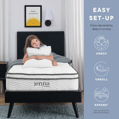 Jenna 6" Innerspring and Foam Twin Mattress by Furniture for America