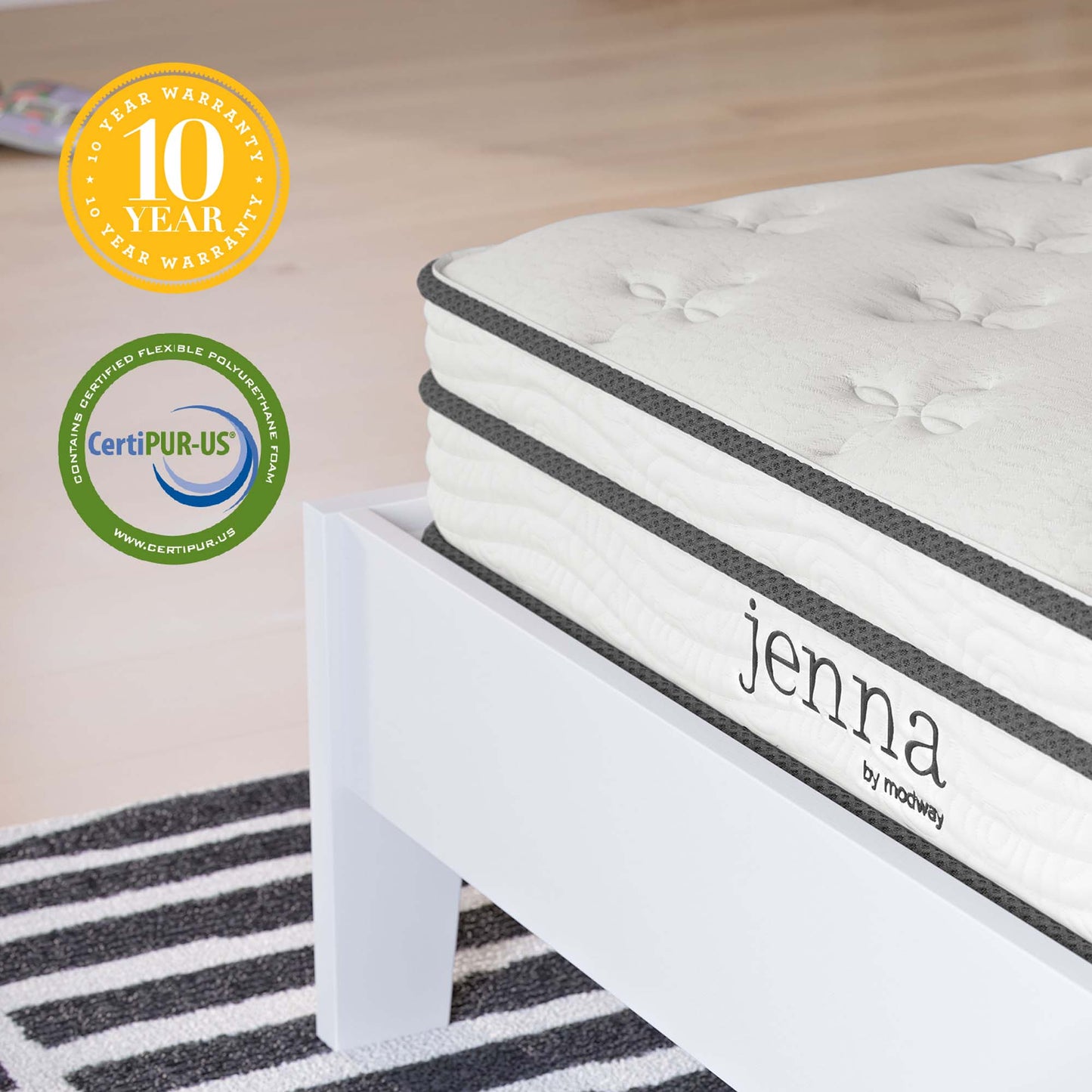 Jenna 6" Innerspring and Foam Twin Mattress by Furniture for America