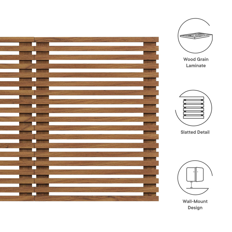 Vera Wall Mount Queen Headboard in Walnut