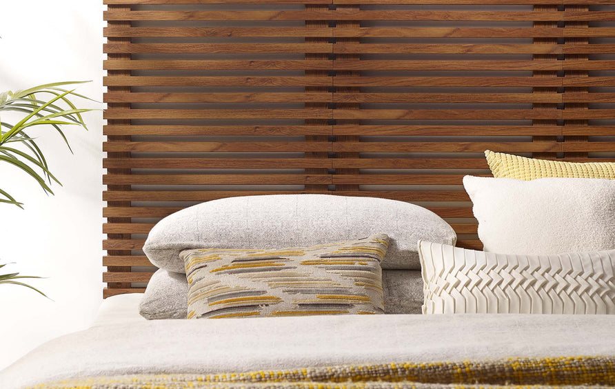 Vera Wall Mount Queen Headboard in Walnut