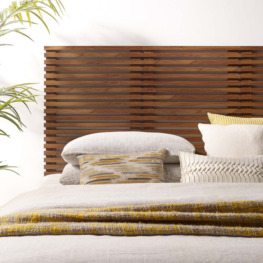 Vera Wall Mount Queen Headboard in Walnut