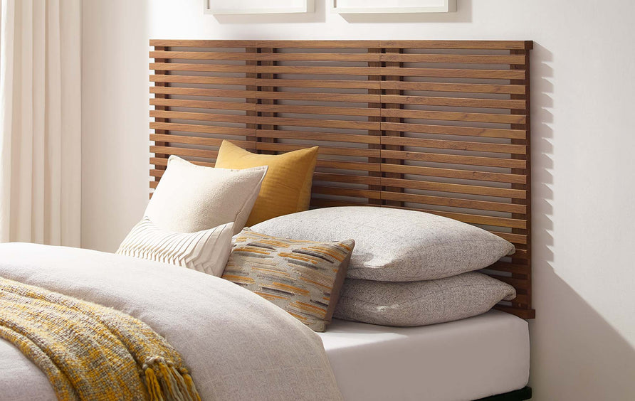 Vera Wall Mount Queen Headboard in Walnut