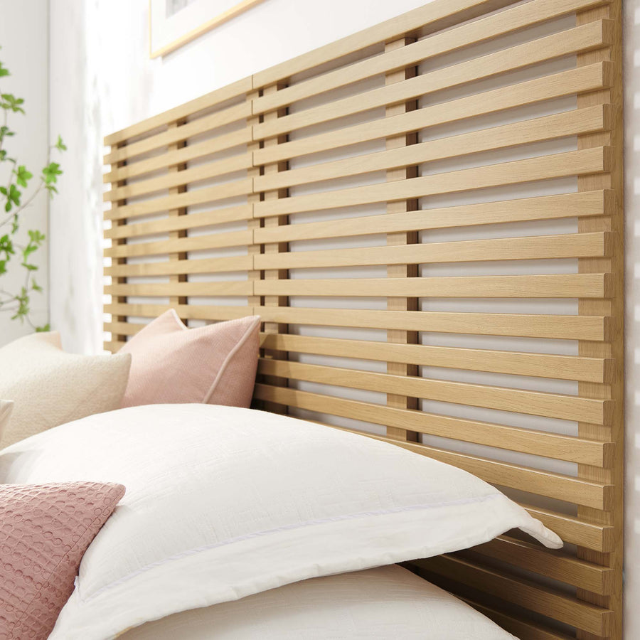 Vera Wall Mount King Headboard in Oak