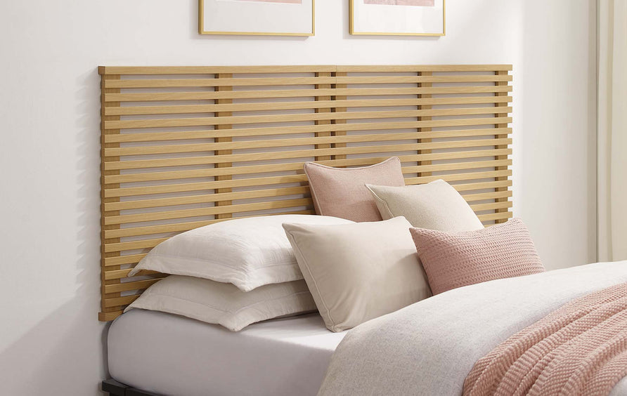 Vera Wall Mount King Headboard in Oak