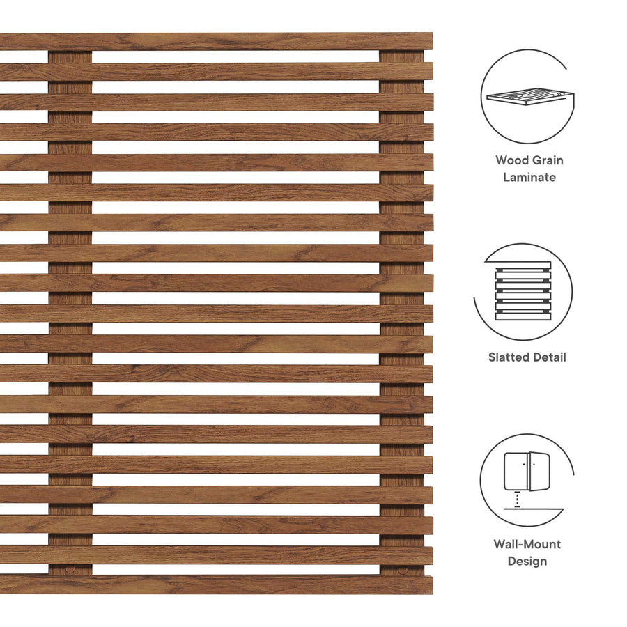 Vera Wall Mount King Headboard in Walnut