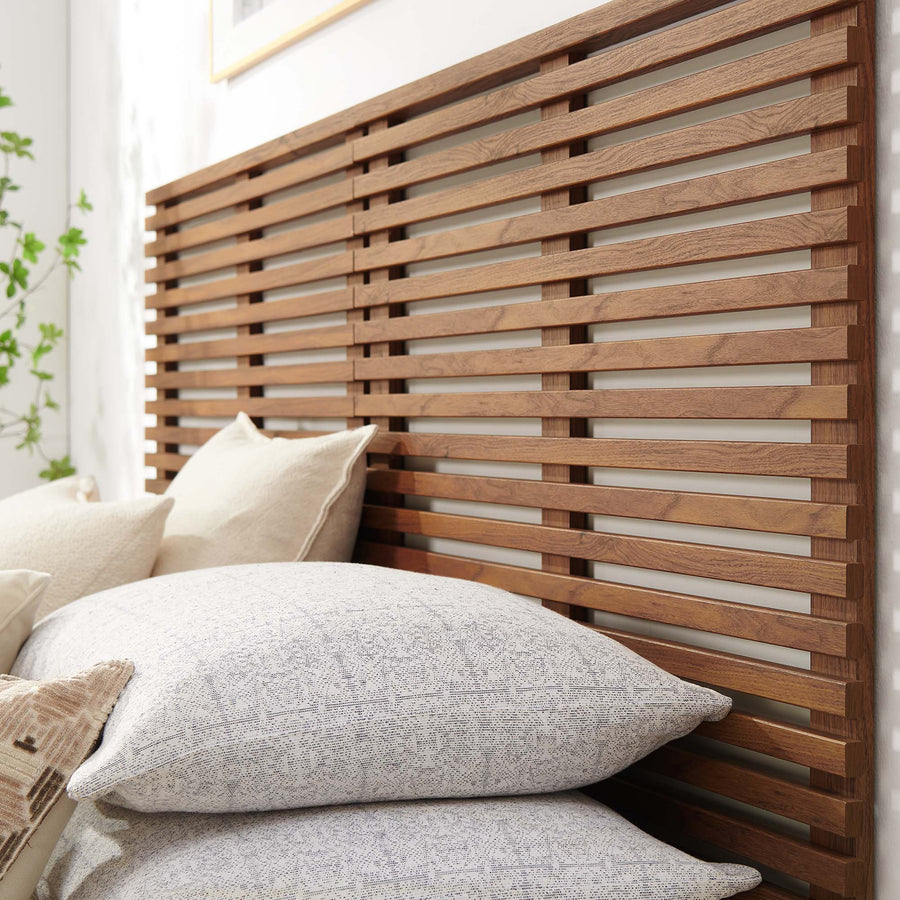 Vera Wall Mount King Headboard in Walnut