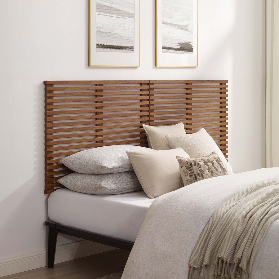 Vera Wall Mount King Headboard in Walnut