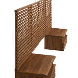 Vera Wall Mount Twin Headboard and Modern Nightstands in Walnut