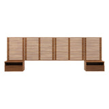 Vera Wall Mount King Headboard and Modern Nightstands in Walnut