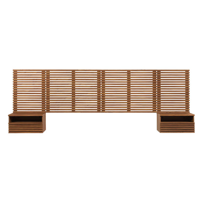 Render Wall Mount King Headboard and Modern Nightstands by Furniture For America
