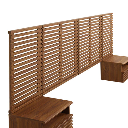 Render Wall Mount King Headboard and Modern Nightstands by Furniture For America