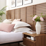 Vera Wall Mount King Headboard and Modern Nightstands in Walnut