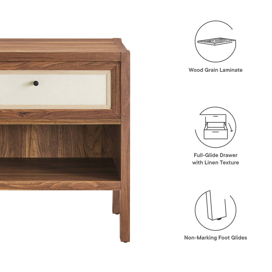 Sorrel Wood Grain Nightstand in Walnut