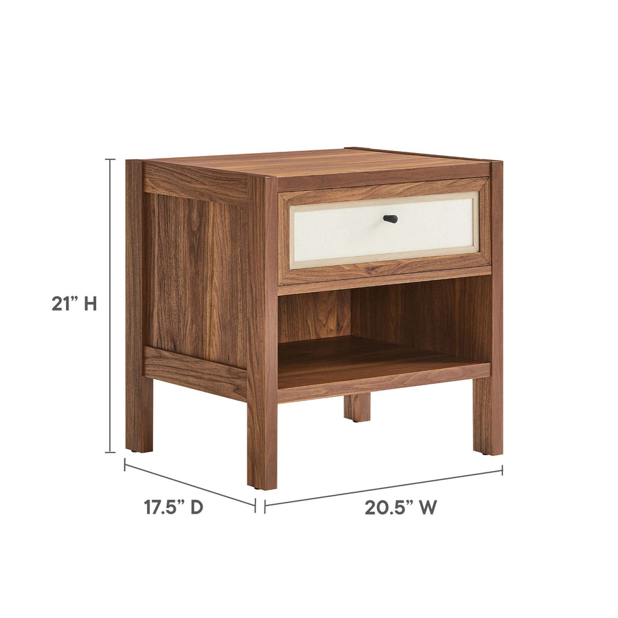 Sorrel Wood Grain Nightstand in Walnut