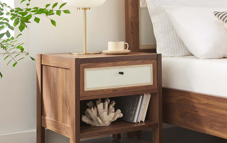 Sorrel Wood Grain Nightstand in Walnut