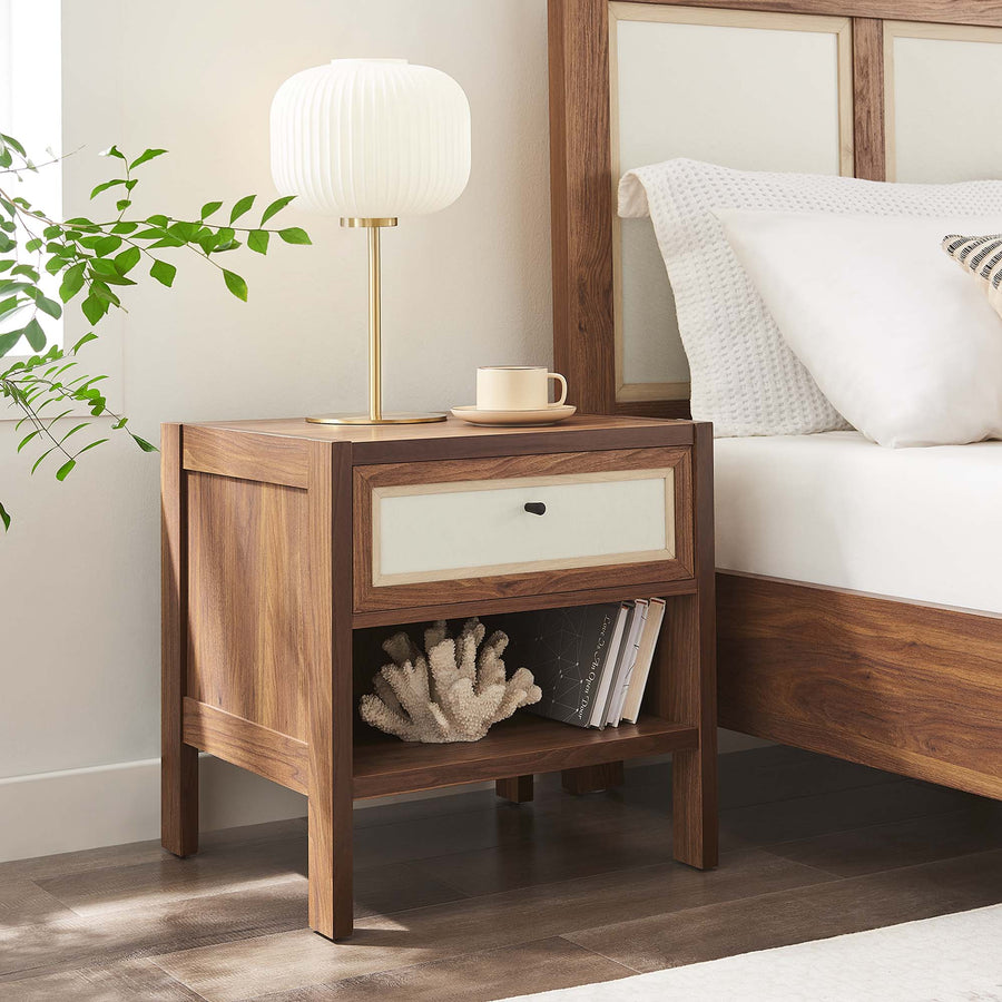 Sorrel Wood Grain Nightstand in Walnut