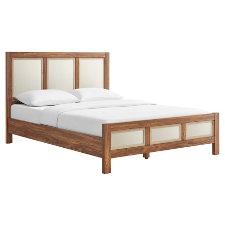 Capri Wood Grain Queen Platform Bed in Walnut