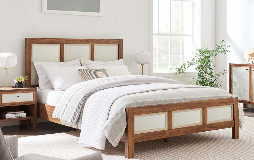 Sorrel Wood Grain Queen Platform Bed in Walnut