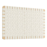 Sloane Weave Wall-Mount Vegan Leather Twin Headboard in Natural Beige