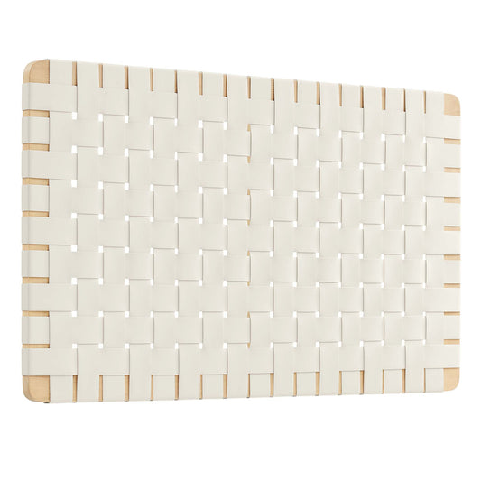 Sparta Weave Wall-Mount Vegan Leather Twin Headboard by Furniture For America