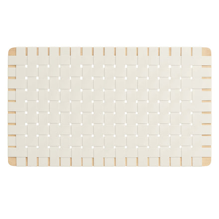 Sparta Weave Wall-Mount Vegan Leather Twin Headboard in Natural Beige