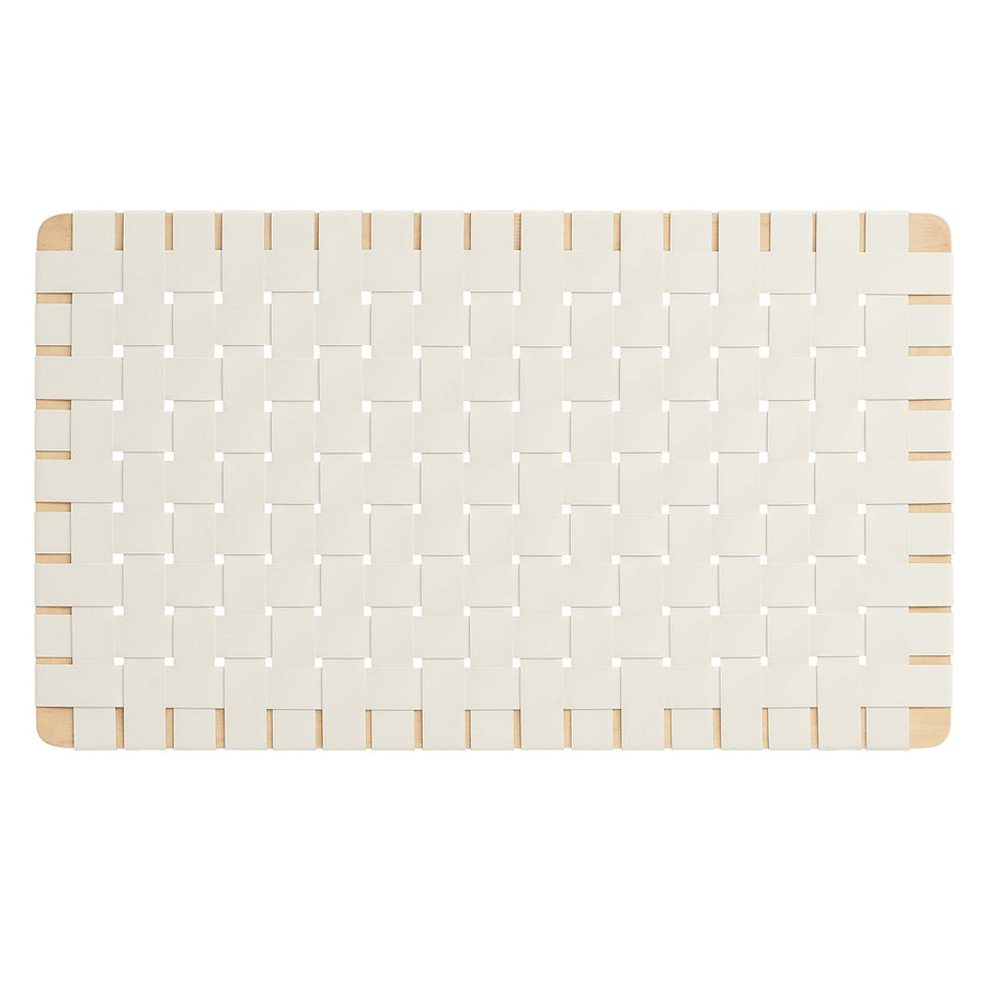 Sloane Weave Wall-Mount Vegan Leather Twin Headboard in Natural Beige