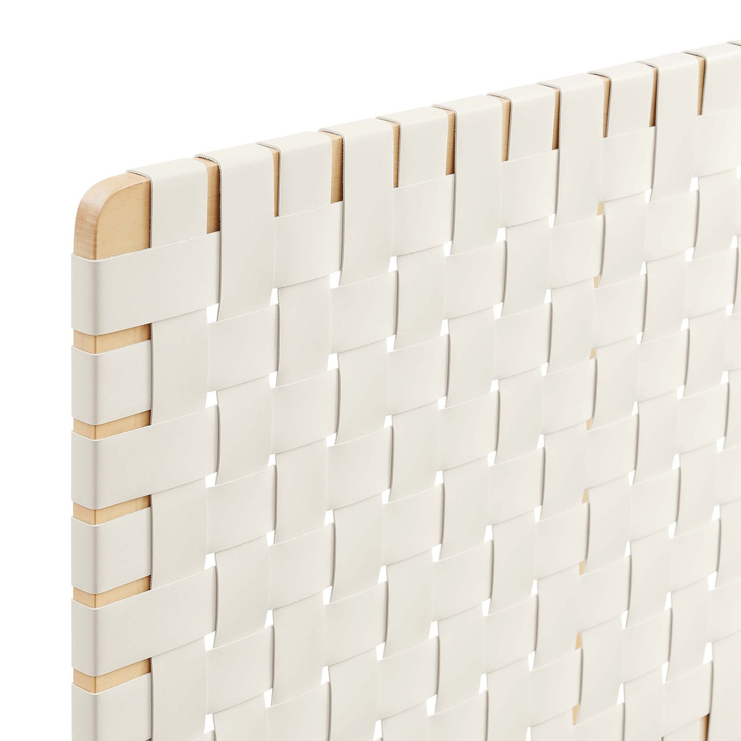 Sparta Weave Wall-Mount Vegan Leather Twin Headboard by Furniture For America